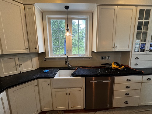 before tile backsplash